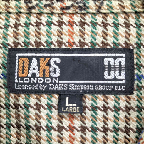 ダックスロンドン DAKS LONDON ハウンドトゥース ウールシャツ メンズ import:L