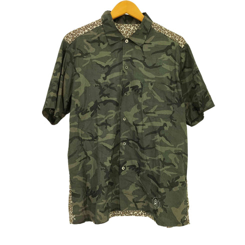 ユニフォームエクスペリメント uniform experiment 17SS S/S LEOPARD BACK PANEL REGULAR COLLAR SHIRT メンズ