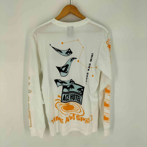 パムパークスアンドミニ P.A.M. PERKS AND MINI ACE HOTEL 両面プリントクルーネックカットソー メンズ import:S