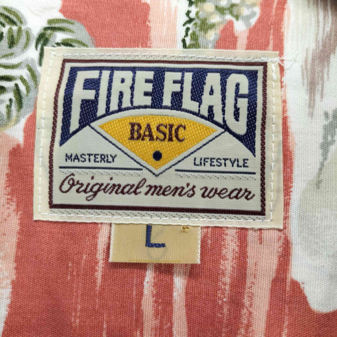 FIRE FLAG 開襟 ハワイアンシャツ メンズ JPN:L