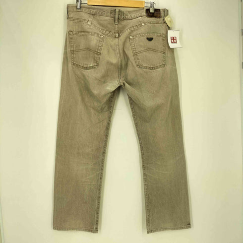 アルマーニジーンズ ARMANI JEANS イタリア製 ロゴプレート ボタンフライ ストレート デニムパンツ メンズ FR:36-38