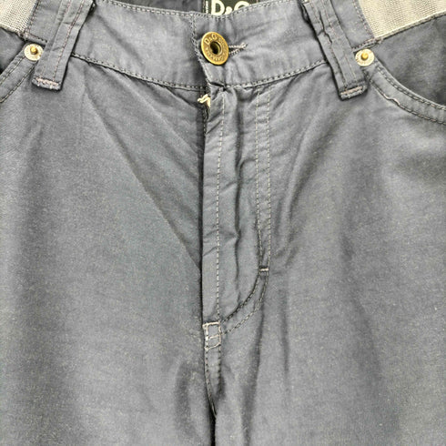 ディーアンドジードルチェアンドガッバーナ D&G DOLCE&GABBANA 00S イタリア製 コットンポリ レザーパッチ ウエストロゴプリント ストレートパンツ メンズ 30 44