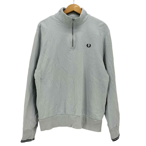 フレッドペリー FRED PERRY ロゴ刺繍 ハーフジップ コットン スウェット メンズ import:L