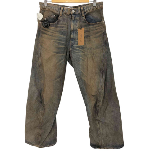 ネヴァーフォーゲット NVRFRGT 3D TWISTED WIDE LEG JEANS MUD FADED メンズ 3