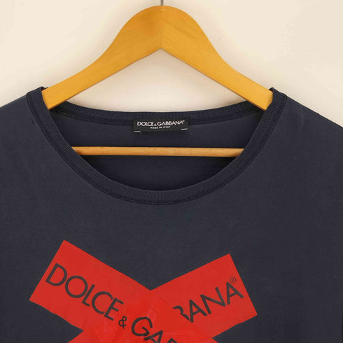 ドルチェアンドガッバーナ DOLCE&GABBANA イタリア製 Logo Tape-like Print Crew Neck クロス ロゴ テープ プリント クルーネック Tシャツ archives アーカイブ メンズ EUR:48