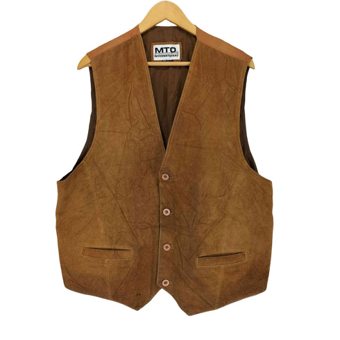 MTO international genuine leather リアルレザーベスト メンズ JPN:XL
