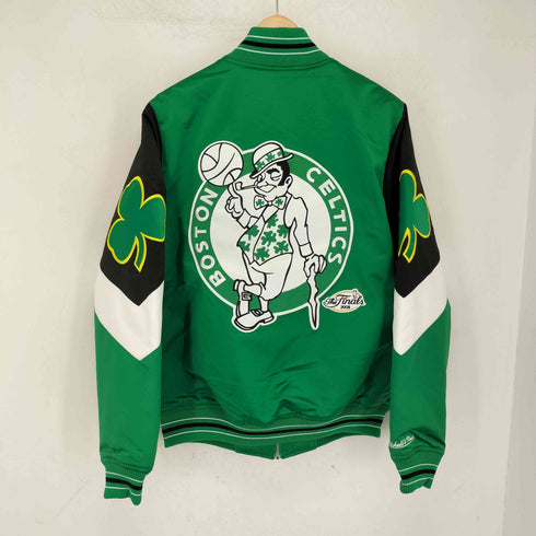 ミッチェルアンドネス mitchell&ness ヘビーウェイト サテン ジャケット 裏地キルティング バーシティジャケット スタジャン メンズ JPN:S