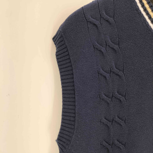 ノーティカ NAUTICA Vネックケーブルニットベスト メンズ L