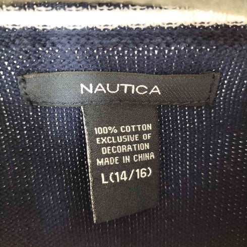 ノーティカ NAUTICA Vネックケーブルニットベスト メンズ L