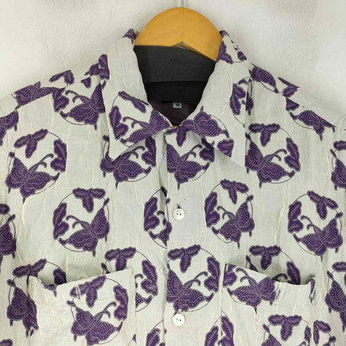 ニードルズ Needles パープルパピヨン ジャガード S/S ワンナップシャツ メンズ JPN:M