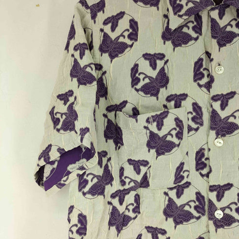 ニードルズ Needles パープルパピヨン ジャガード S/S ワンナップシャツ メンズ JPN:M