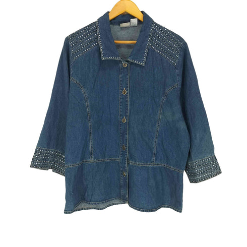 Bleu Bayou ビジュー装飾 デニムシャツ レディース JPN:XL