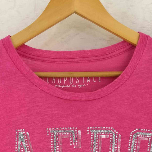 エアロポステール AEROPOSTALE ラメプリント 半袖Tシャツ Y2K レディース S