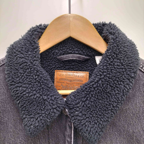 リーバイス Levis ブラック デニム ボア ジャケット レディース import:M