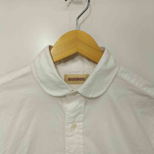 SOUTIENCOL 丸襟 マチ付 オックスフォード生地 L/S シャツ メンズ JPN:2