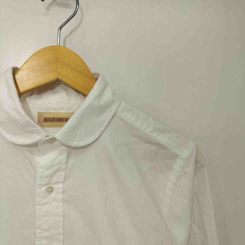 SOUTIENCOL 丸襟 マチ付 オックスフォード生地 L/S シャツ メンズ JPN:2