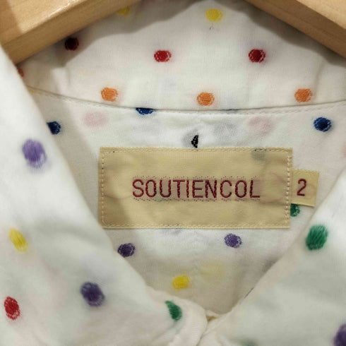 SOUTIENCOL ドット コットン プルオーバー S/S シャツ メンズ JPN:2