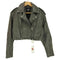 ザラ ZARA ダメージド フェイクレザー ライダース ジャケット レディース import:S
