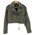 ザラ ZARA ダメージド フェイクレザー ライダース ジャケット レディース import:S