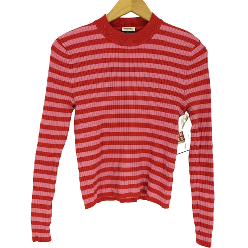 シビラ Sybilla モックネック ボーダー リブ ニット セーター レディース import:XL