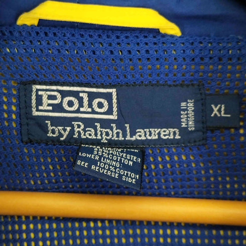 ポロバイラルフローレン Polo by RALPH LAUREN 90S ワッペン フーディジャケット メンズ import:XL