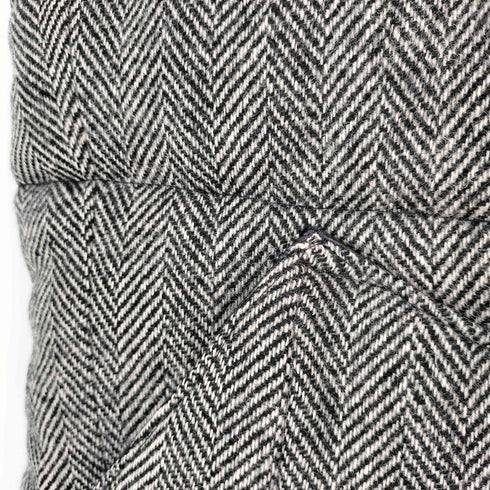 ハリスツイード Harris Tweed スコットランド製 レザー切替 ヘリンボーン ウール 中綿ベスト メンズ import:M