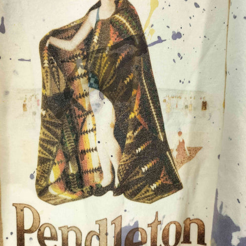 ペンドルトン PENDLETON 別注 ペンキ ブランケットデザイン プリント クルーネックTシャツ メンズ JPN:L