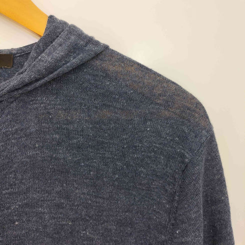 コムサメン COMME CA MEN リネン ボーダー切替 七分袖 ダブルジップ パーカー メンズ