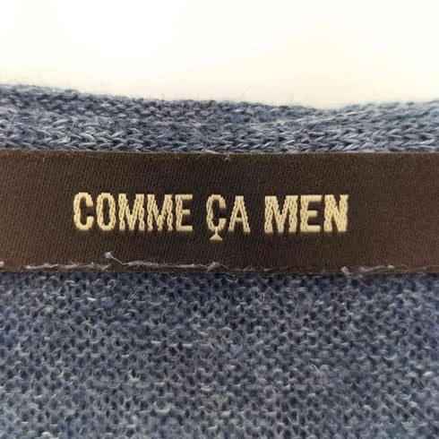 コムサメン COMME CA MEN リネン ボーダー切替 七分袖 ダブルジップ パーカー メンズ