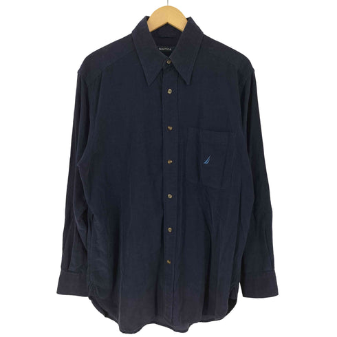 ノーティカ NAUTICA ロゴ刺繍 細畝コーデュロイ L/S レギュラーカラーシャツ メンズ JPN:M