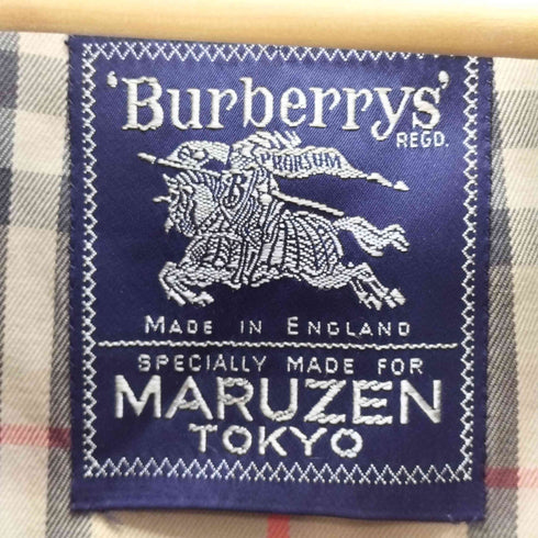 バーバリーズ BURBERRYS 80S MARUZEN TOKYO MADE IN ENGLAND 丸善別注 英国製 裏地ノバチェック 玉蟲 バルマカーン ステンカラー コート メンズ