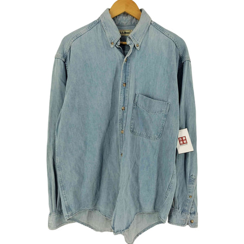 エルエルビーン L.L.Bean 80S カナダ製 レギュラーカラー 長袖 デニムシャツ メンズ import:M