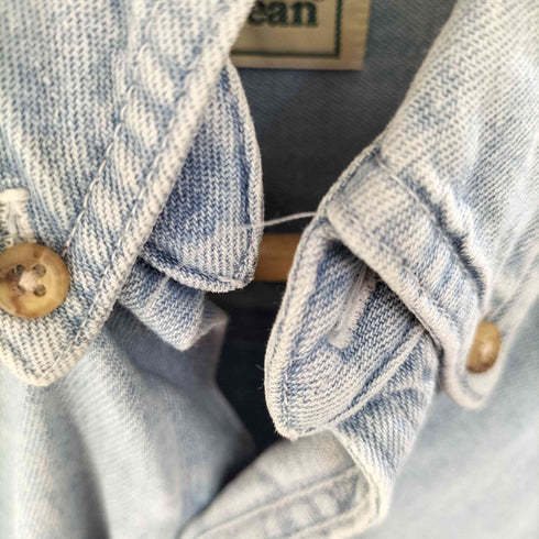エルエルビーン L.L.Bean 80S カナダ製 レギュラーカラー 長袖 デニムシャツ メンズ import:M