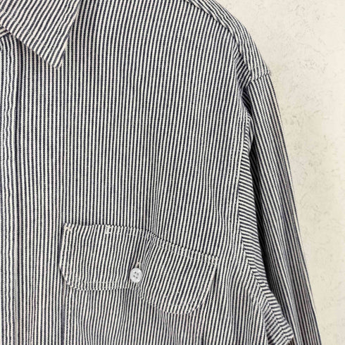 プレンティス Prentiss 90s USA製 ヒッコリーストライプ 長袖 ワークシャツ メンズ L