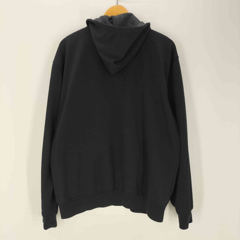 ステューシー Stussy 90S 紺タグ OLD SSリンク エンブレム パネル スイッチング スポーツ ブラック ジップ フーディー パーカー メンズ import:L