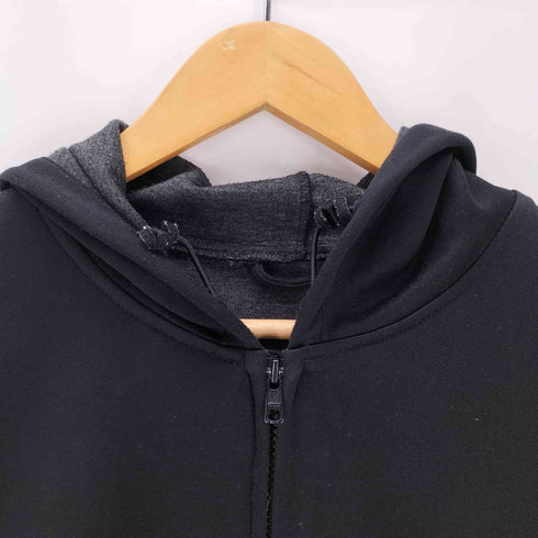 ステューシー Stussy 90S 紺タグ OLD SSリンク エンブレム パネル スイッチング スポーツ ブラック ジップ フーディー パーカー メンズ import:L