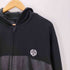 ステューシー Stussy 90S 紺タグ OLD SSリンク エンブレム パネル スイッチング スポーツ ブラック ジップ フーディー パーカー メンズ import:L