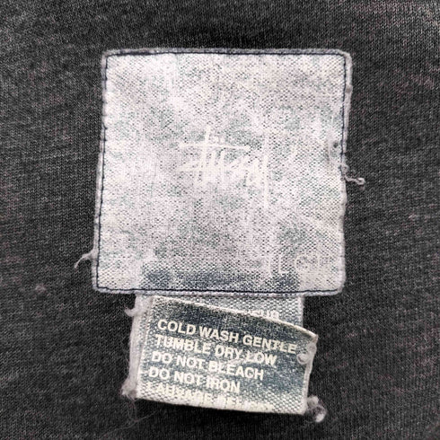 ステューシー Stussy 90S 紺タグ OLD SSリンク エンブレム パネル スイッチング スポーツ ブラック ジップ フーディー パーカー メンズ import:L