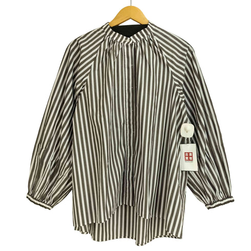 quaranciel 26SS REPREVE バンドカラー ギャザー パフ シャツ ブラウス レディース FREE