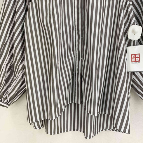 quaranciel 26SS REPREVE バンドカラー ギャザー パフ シャツ ブラウス レディース FREE
