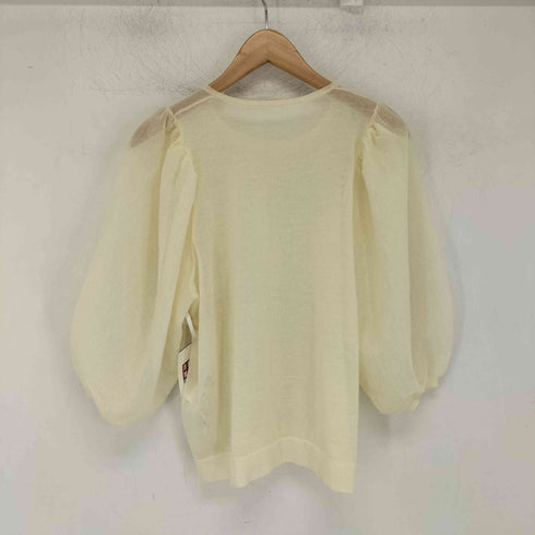 スピックアンドスパン Spick and Span シアーフォルムパフスリーブニット レディース