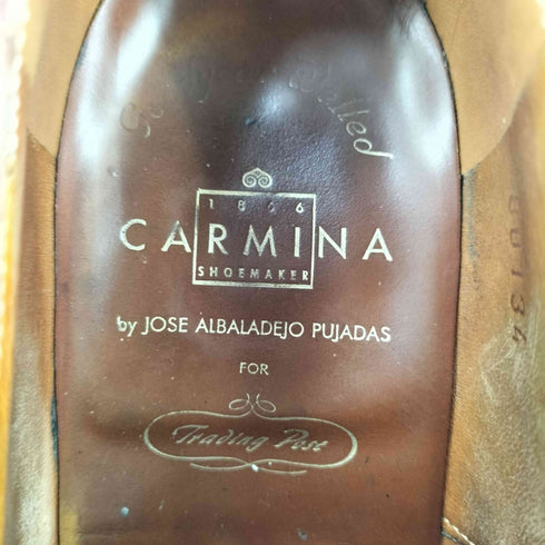カルミナ CARMINA スペイン製 TRADING POST別注 ストレートチップ バーガンディ レザービジネスシューズ コードバン メンズ