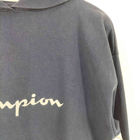 チャンピオン Champion 90s USA製 ロゴ刺繍 長袖 リブ無し パーカー メンズ L