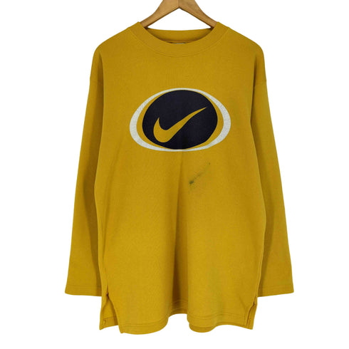 ナイキ NIKE 90s 銀タグ サイドスリット フロントプリントクルーネックスウェット メンズ