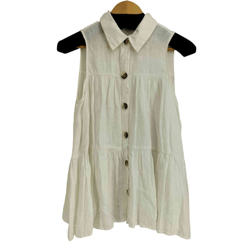 ザラ ZARA パネルリネンブラウス レディース import:XS