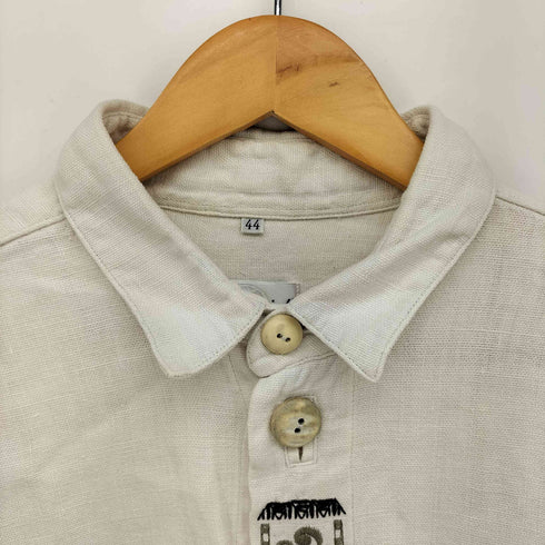 LANDHAUS ウッドボタン リネン L/S チロリアン シャツ メンズ EUR:44
