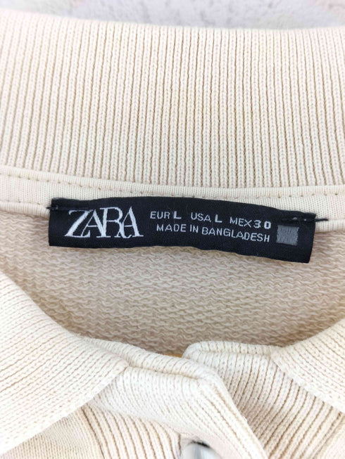 ザラ ZARA 短丈 長袖 ポロシャツ レディース L