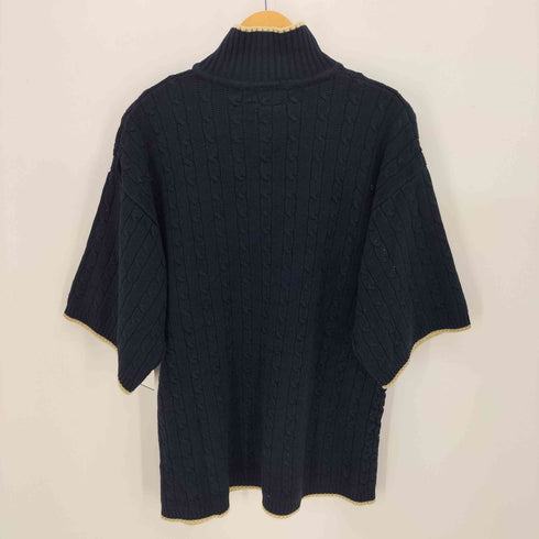 アイスバーグ ICEBERG JEANS イタリア製 ロゴ刺繍 ケーブル編み 反袖 ニット ポロシャツ メンズ import:L