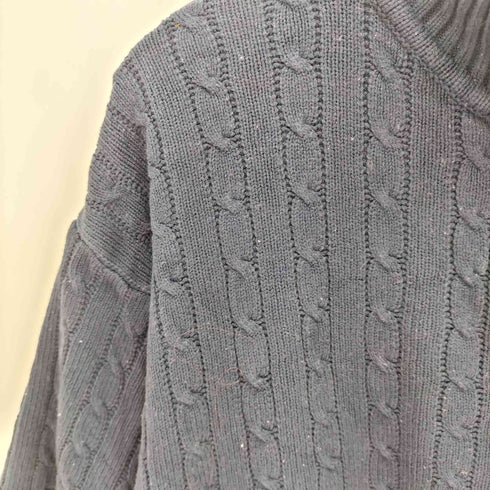 アイスバーグ ICEBERG JEANS イタリア製 ロゴ刺繍 ケーブル編み 反袖 ニット ポロシャツ メンズ import:L