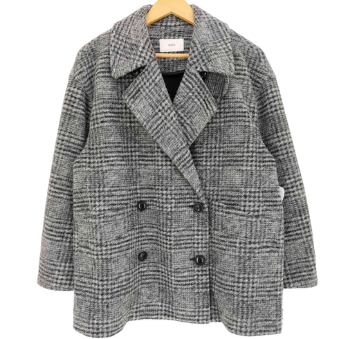 シップス SHIPS 24aw スライバー チェック ショート Pコート レディース JPN:36